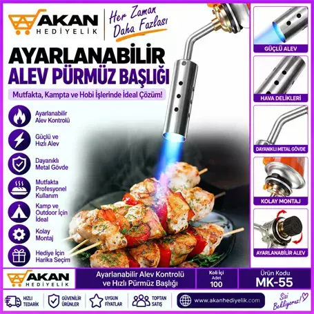 Ayarlanabilir Alev Pürmüz Başlığı