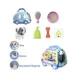 JND-6802 Taşıma Araba Çantalı Hareketli Pilli Köpek Set -Vardem Oyuncak-5