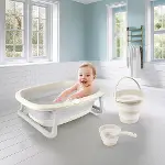 7273 KATLANABİLİR ÜÇLÜ BEBEK BANYO SETİ STONE GRİ-4