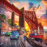 22039 PUZZLE 1500 FORTH BRİDGE AT SUNSET LİFE UNDER THE BRİDGE-2