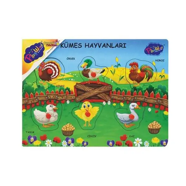 ONY-191-192-193 AHŞAP TUTMALI ÇİFTLİK SEVİMLİ KÜMES HAYVANLARI