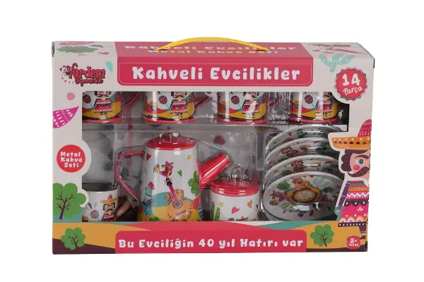 ATF-996-7A-10A 14 PARÇA DESENLİ METAL ÇAY SET