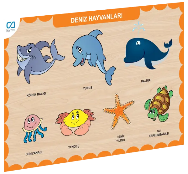 CAAHS-3212 CA GAMES AHŞAP DENİZ HAYVANLARI BUL-TAK