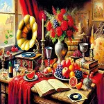 20846 PUZZLE 1000 Silent Melody on a Baroque Table-2
