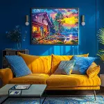 20818 PUZZLE 1000 Evening Sunset Cabin-3
