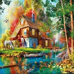 20816 PUZZLE 1000 Autumn Watermill-2
