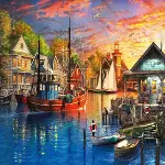 23023 PUZZLE 3000 American Harbour Sunset-2