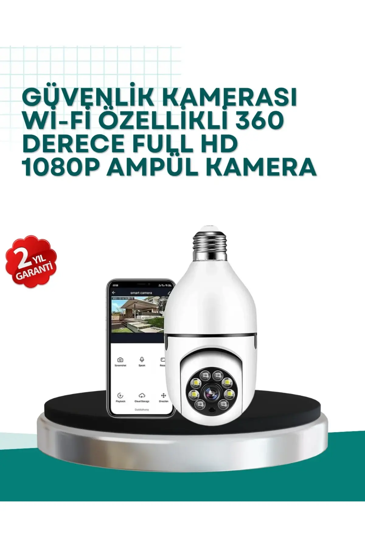 360° Panorak Görüntüleme Sunan Ampul Tipi Güvenlik Kamerası