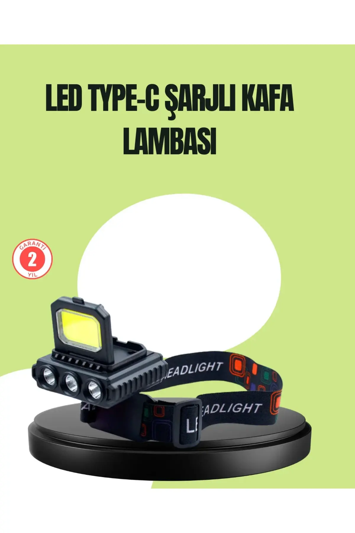 800 Lumen Çok Fonksiyonlu LED Kafa Lambası Type C Şarjlı