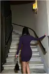Kadın Hediyelik Krep Kumaş V Yaka Dekolteli Abiye Elbise-3