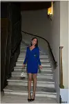 Kadın Hediyelik Krep Kumaş V Yaka Dekolteli Abiye Elbise-6