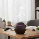 Küre Model Akasya Renk Hava Nemlendirici – Ultrasonik Soğuk Buhar Makinesi, LED Işıklı Masaüstü Oda-2