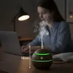 Küre Model Akasya Renk Hava Nemlendirici – Ultrasonik Soğuk Buhar Makinesi, LED Işıklı Masaüstü Oda-4