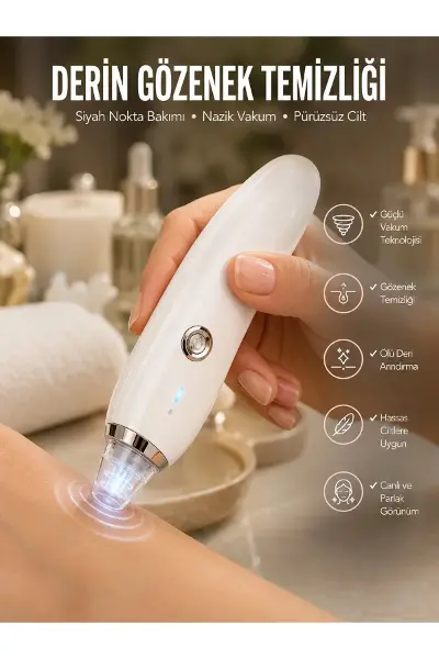 4 Başlıklı Pilli Vakumlu Siyah Nokta Temizleyici Akne Ve Önleyici