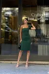 Kadın Krep Kumaş Tek Omuz Balık Kesim Abiye Elbise-6