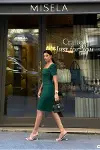 Kadın Krep Kumaş Tek Omuz Balık Kesim Abiye Elbise-7