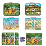 1481 DıyToy Süper Renkli 4'lü Puzzle - Hayvanlar / 8+12+16+24 Parça Puzzle-2