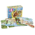 1481 DıyToy Süper Renkli 4'lü Puzzle - Hayvanlar / 8+12+16+24 Parça Puzzle-1