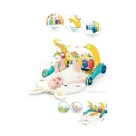 BIB6015 -Vardem Piyanolu 2 in 1 Bebek Yürüteci ve Tavşan Desenli Mavi Oyun Halısı-2