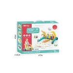 BIB6015 -Vardem Piyanolu 2 in 1 Bebek Yürüteci ve Tavşan Desenli Mavi Oyun Halısı-4