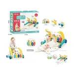 BIB6015 -Vardem Piyanolu 2 in 1 Bebek Yürüteci ve Tavşan Desenli Mavi Oyun Halısı-1