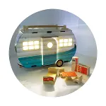 ÇG95 Ahşap Karavan Turkuaz -Okutan-2