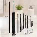 Siyah Kablosuz HD Görüntülü Kulak Temizleme Kamerası, LED Işıklı Type-C Şarjlı iOS ve Android Uyumlu Kulak Temizleme Seti (4745)-5