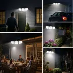 3&amp;apos;lü 122 LEDLİ Güneş Enerjili Hareket Sensörlü Aydınlatma, Dış Mekan Duvar ve Bahçe Lambası Solar LED (4745)-2