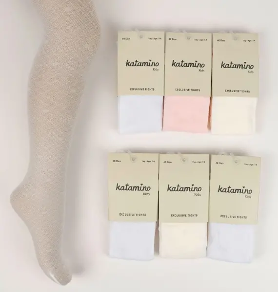 Katamino Sumire İnce Desenli Kız Külotlu Çorap K60237 Asorti