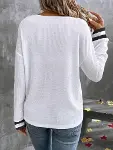 Kadın Uzun Kollu V Yakalı Waffle Bluz-4