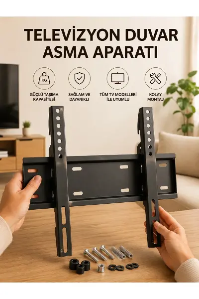 32-55 İnç Uyumlu 40 Kg Taşıma Kapatiseli Televizyon Duvar Asma Aparatı