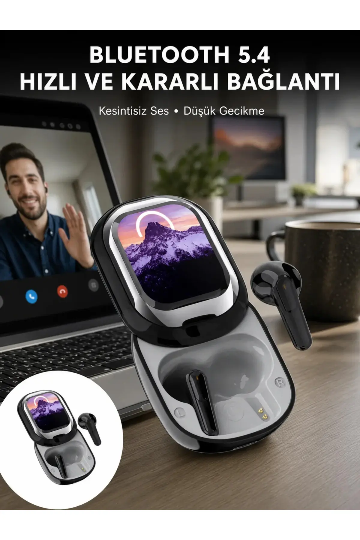 ENC Destekli Bluetooth 5.4 Kulaklık – EQ Ayarlı, Akıllı Kutulu