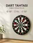 Evde, Ofiste ve Oyun Alanlarında Kullanıma Uygun Sağlam Ahşap Gövdeli Dart Tahtası-1