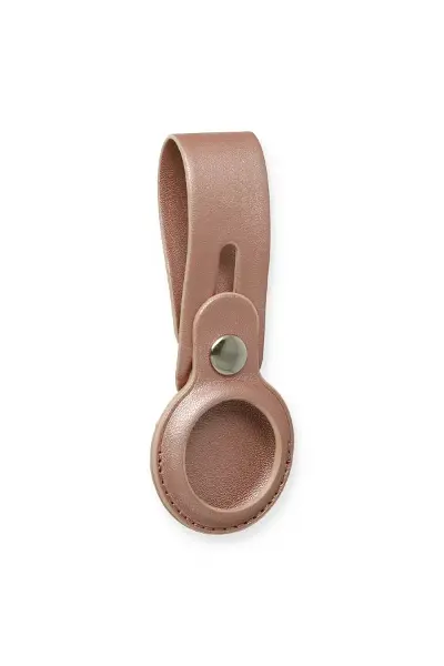 Airtag Askılı Deri Kılıf - Rose Gold