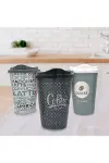 3 Adet Kahve Bardağı Seti Dekoratif Plastik Kahve Muhafaza Bardağı-3