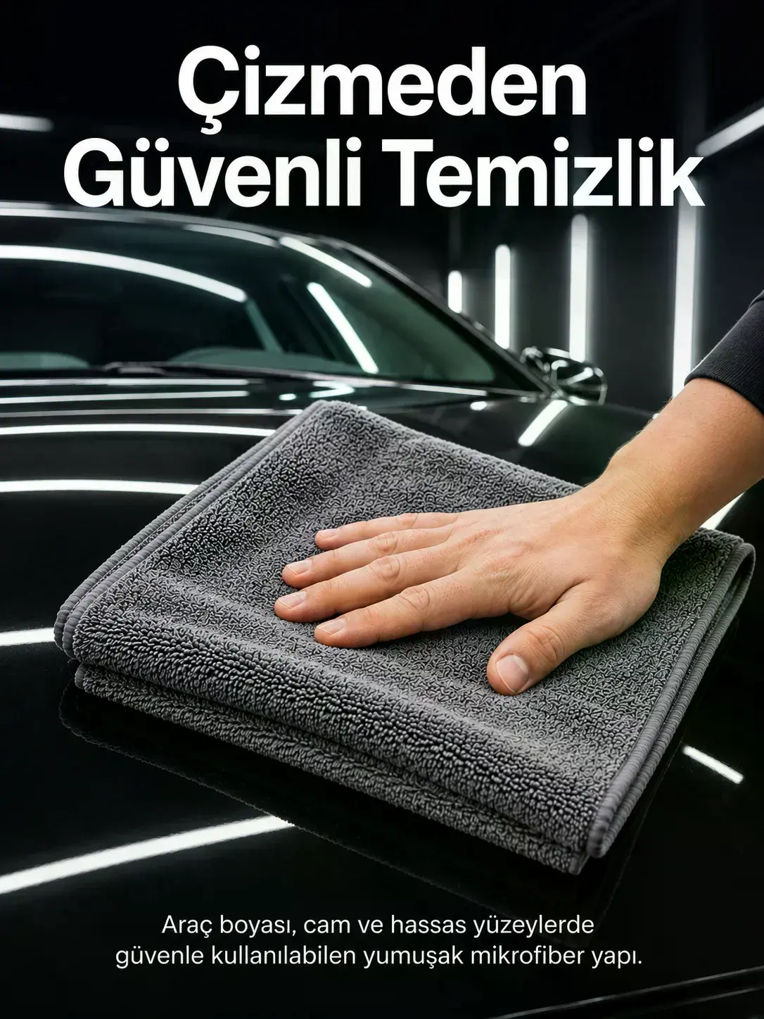 Mikrofiber Araç Temizlik Bezi 50x70 cm Oto Yıkama Sonrası Kurulama ve Parlatma Bezi