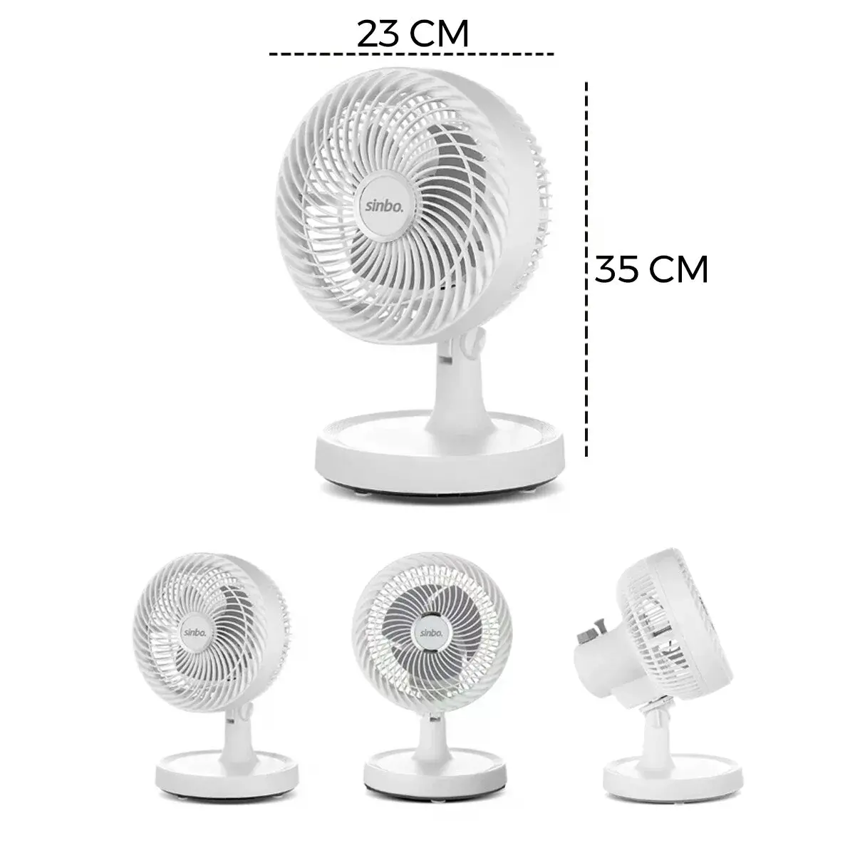 Beyaz 12 Inc Ev - Ofis Kompakt - Sessiz - İki Kademe Masaüstü Vantilatör SF-7703