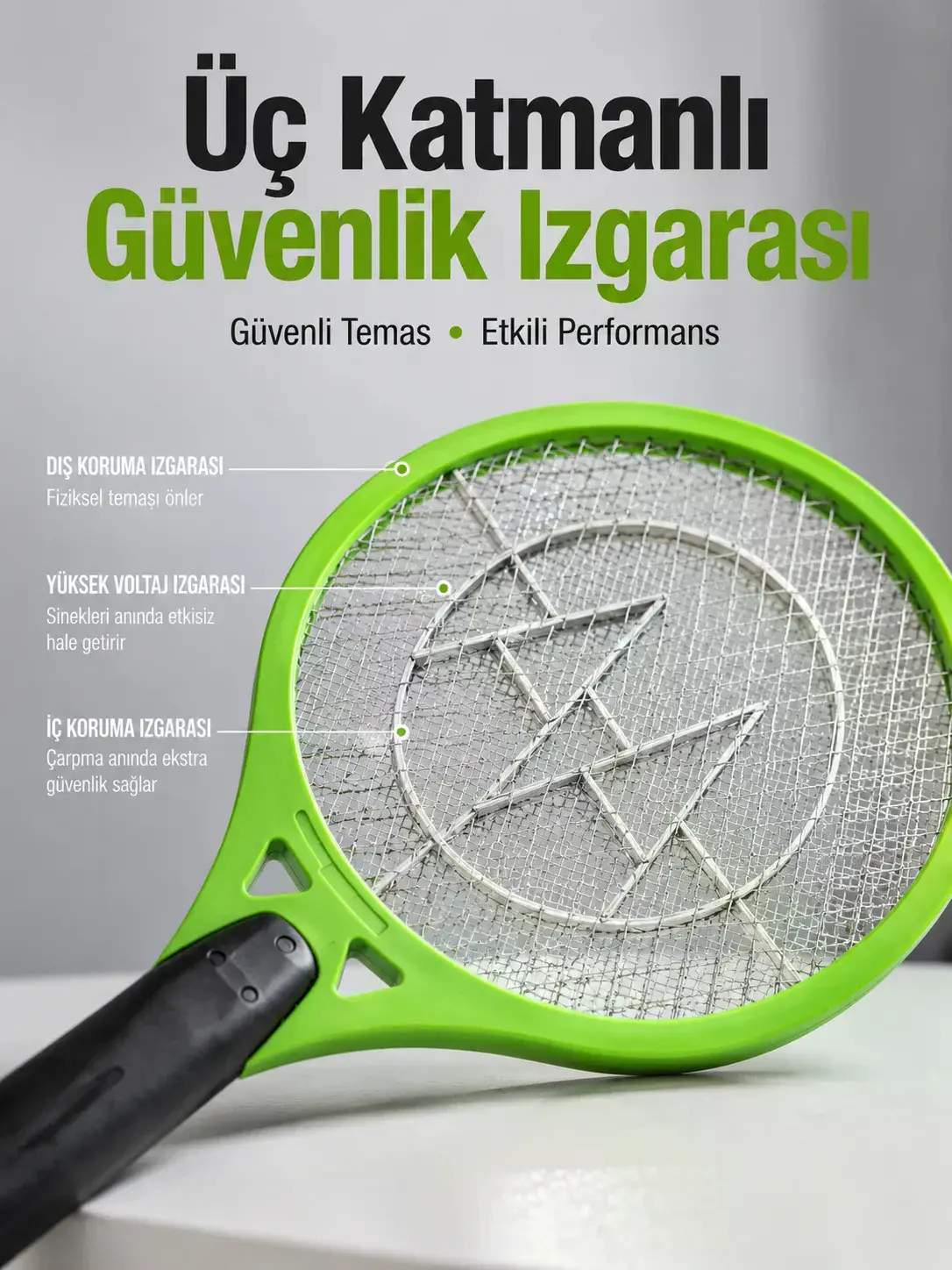 Böcek Önleyici Elektronik Sinek Öldürücü | Üç Katmanlı Güvenlik Izgarası Yeni Nesil