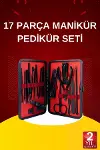 17 Parça El Ayak Bakım Seti Tırnak Tezleme Manikür Pedikür Cımbız Törpü Tırnak Makası-1