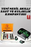 7 Kordonlu Akıllı Saat Ve Aynalı Bluetooth Kulaklık Powerbank Dijital Göstergeli-2