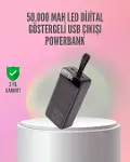50.000 mAh Ultra Güçlü Powerbank 4 USB Çıkışlı, LED Dijital Göstergeli, Hızlı Şarj Destekli Taşınabi-1