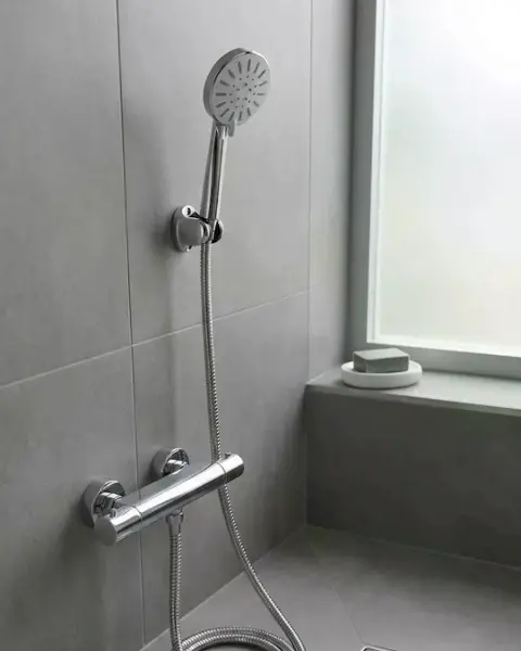 Krem Duş Başlığı Seti 4 Kademeli El Duşu Spiral Hortumlu Banyo Seti