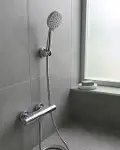 Krem Duş Başlığı Seti 4 Kademeli El Duşu Spiral Hortumlu Banyo Seti-1