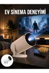 Sinema Projektörü Android HD USB WİFİ Ses Çıkışlı Ayaklı Projeksiyon Taşınabilir Yeni Nesil-1