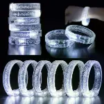 Beyaz-Gümüş Led Işıklı Baskı Yapılabilen Pilli Bileklik Bilezik 1,5 cm Genişlik-2