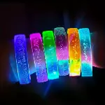 Beyaz-Gümüş Led Işıklı Baskı Yapılabilen Pilli Bileklik Bilezik 1,5 cm Genişlik-3