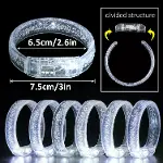 Beyaz-Gümüş Led Işıklı Baskı Yapılabilen Pilli Bileklik Bilezik 1,5 cm Genişlik-4