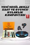 7 Kordonlu Akıllı Saat Ve Oyuncu Kulaklığı ANC Özelliği Kulak İçi krofonlu Sesli Görüşme-1