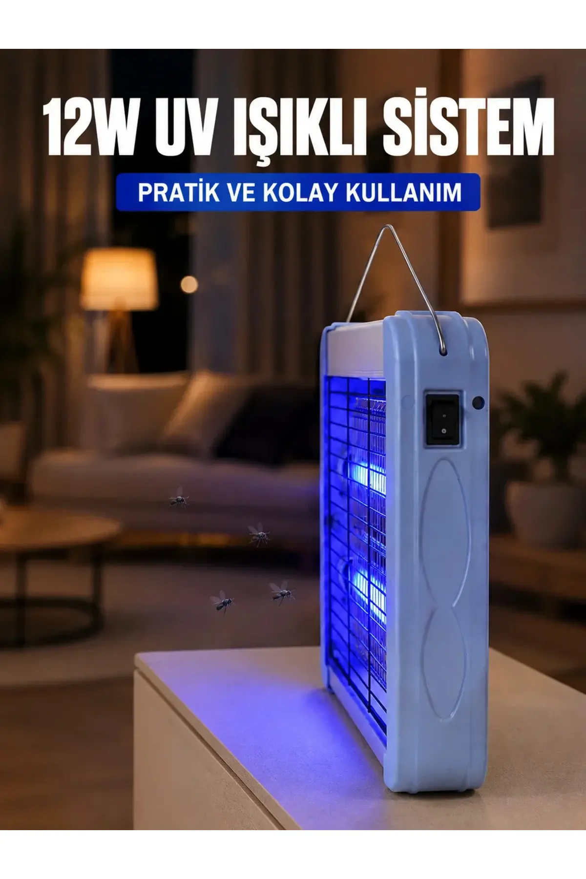 12W UV Böcek Öldürücü Lamba Elektrikli Sinek Sivrisinek Öldürücü Asılabilir