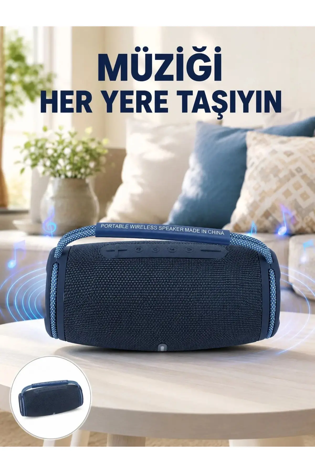 IPX5 Su Geçirmez Taşınabilir Bluetooth Hoparlör Renkli Işıklı Yeni Nesil